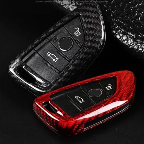 Real carbon fiber Blade Key Shell for BMW New 3 Series 5 Series X1X3X4X5X6 Remote Control Key Case Protection Cover Modification