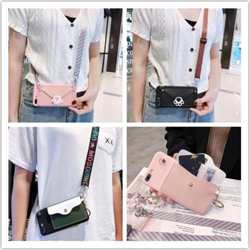 Case Redmi Note 10X 4G 5G Redmi Note 9S 9 Pro Max 8 8A 8T 7 7A Neck Lanyard Wallet Case for Xiaomi Redmi Note 8 Pro Back Covers