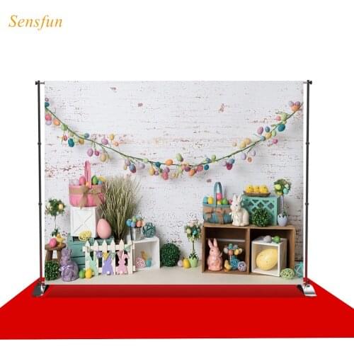 LEVOO Photography Background Easter Eggs Bunny Decorations Kids Newborn Photo Background Photo Studio Photocall Shoot Props