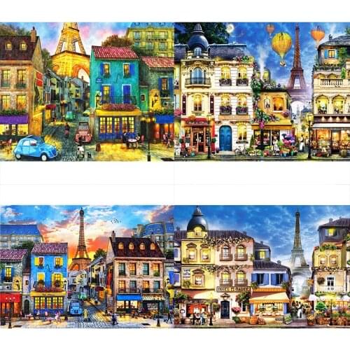 Hot new 5D DIY full diamond embroidery Paris town cross stitch diamond embroidery street view home decoration children gift