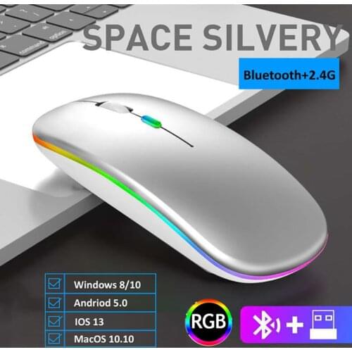 Hot Sale Wireless Mouse Bluetooth Dual-mode Chargeable Mouses RGB Bluetooth5.1 2.4GHz 1600DPI For Xiaomi Laptop Notebook