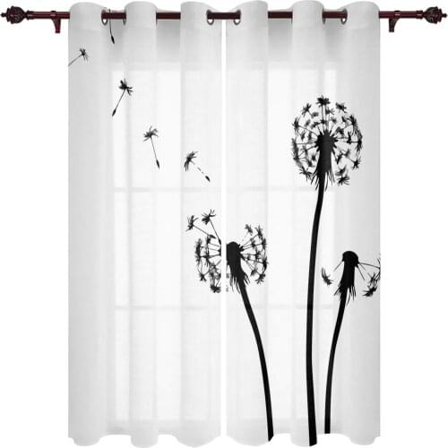 Exquisite Home Curtains Dandelion Plant Nature Living Room Bedroom Kitchen Translucent Polyester Decorative Curtains