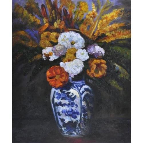 Still Life Flower Painting for Kitchen Dahlias by Paul Cezanne Oil Painting on Canvas Home Decor Canvas Art Hand Painted