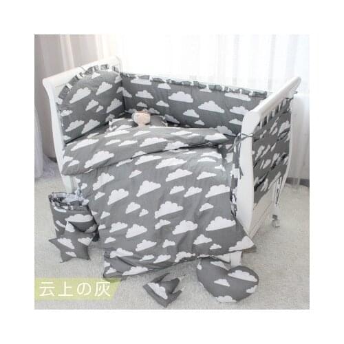 9PCS Cloud Whole Set Cot Bedding ropa de cuna Baby Bedding Set Cotton Baby Bed Bumper,4bumper/sheet/pillow/duvet
