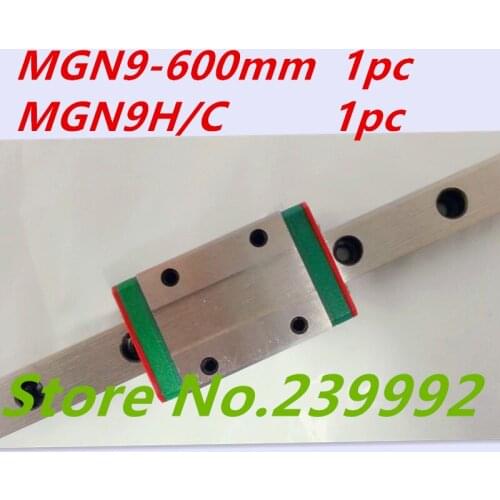 Kossel Mini MGN9 9mm miniature linear guide MGN9 600mm linear rail way + MGN9C or MGN9H Long linear carriage for CNC X Y Z Axis