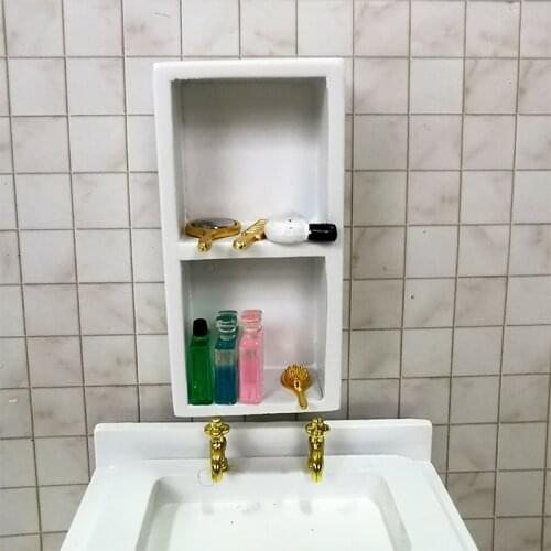 1Pc Miniature Wooden Cabinet Bathroom Furniture Kits Home & Living For 1/12 Scale Dollhouse