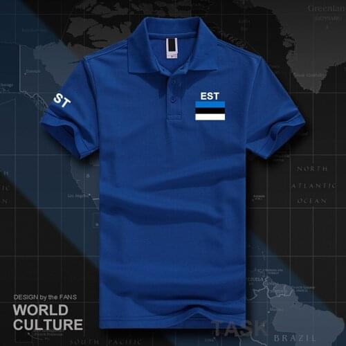 Estonia Estonian polo shirts men short sleeve white brands printed for country 2017 cotton nation team flag new EST Eesti