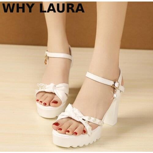 New 2021 summer platform sandals Womens platform sandals heels leather pearl fashion party sandals