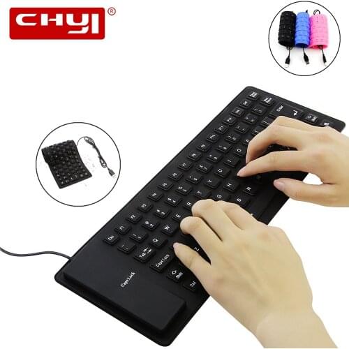 CHYI Folding Keyboard Slim Waterproof keyboard With 85 Keycaps Foldable Gaming Keyboard USB Wired Keypad For Laptop PC Windows