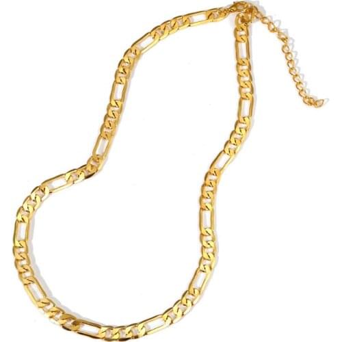 New Summer Flat Chain Alloy Personality Metal Clavicle Necklace for Women Trendy Jewelry Accessories