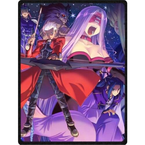 Fate Stay Night bedspread blanket Super Soft Custom Flannel Blanket to on for the sofa/Bed/Car Portable Blankets