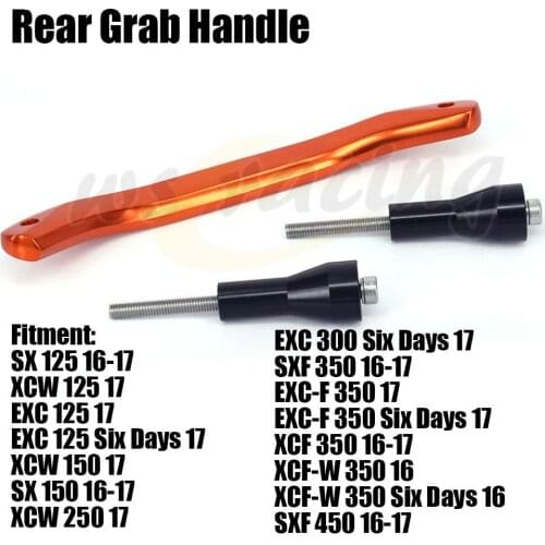 Motorcycle CNC Rear pillion Seat Grab Rail Handle Handrail For KTM SX XCW XC-W EXC EXC-F SX-F XCF-W Six Days 125-500 2016-2017
