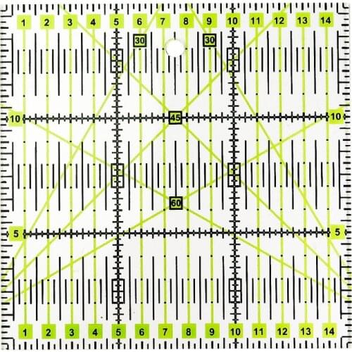 1Pcs 15*15 cm Transparent Quilting Sewing Patchwork Ruler Home Art Cutting Tool Tailor Craft DIY Sewing Measuring Stationary