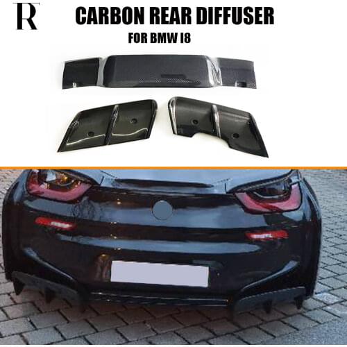 I8 Carbon Fiber Rear Bumper Diffuser With Side Splitter for BMW i8 2014 UP