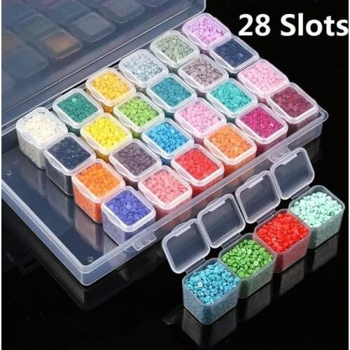 12/28/42 Lattices Dismountable Diamond Painting Embroidery Accessories Storage Box Containers Home Organizer Cross Stitch Cases