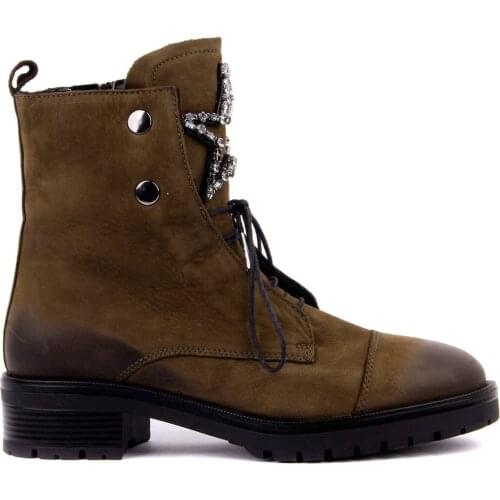 Sail Lakers-Khaki Nubuck Zipper Female Boots