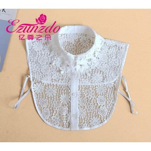 Detachable Collars Ivory white Fashion Shirt Fake Collar For Women Layer Agaric Ruffles Stand False Fake Collar Button