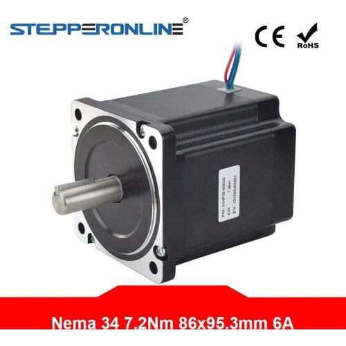 Nema 34 Stepper Motor 95mm 7.2Nm Nema34 Stepping Motor 6A 14mm Shaft 4-lead for CNC Mill Lathe Router