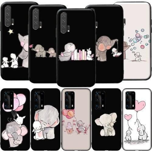 GX124 Lovely Elephant Rabbit Balloon Silicone Case for Huawei P9 P10 P20 P30 P40 Y6 2018 Y7 Y9 Lite Pro Max Prime Mini