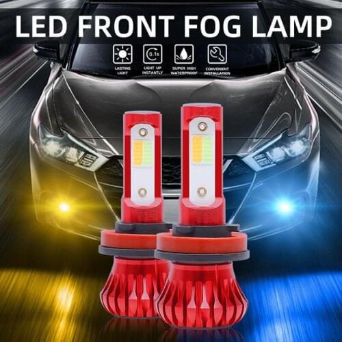 H7 LED Fog Lights H1 H3 H11 LED Lights for Car Tail Lights 9005 9006 Led Bulb For Auto 3000K Yellow 8000K Ice Blue 72W Fog Lamp