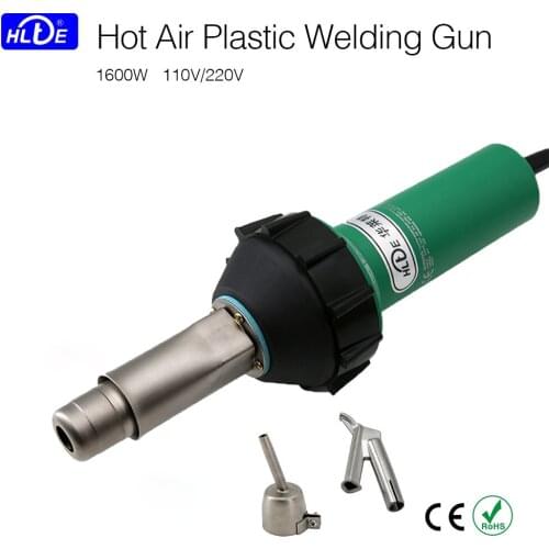 HLTE 1600W Plastic Hot Air Welding Gun Heat Gun With Accessories 5mm Round Nozzle 6*6*8mm Triangular Speed Welding Nozzle