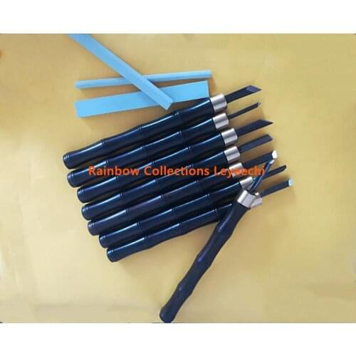 8PCS/set Japan SK5 Carbon Steel Wood Carving Hand Chisel Woodworking Tool Set Ebony Handle Woodworkers Tools With Canvas Bag