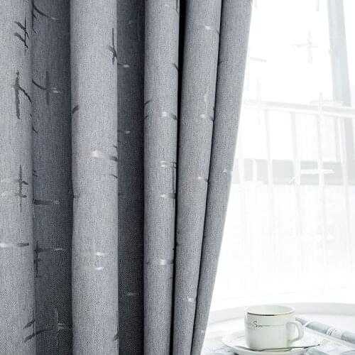 Refreshing Product Modern Simple Curtain Pure Color Cashmere Printing Jacquard High Shading Curtains for Living Room Bedroom