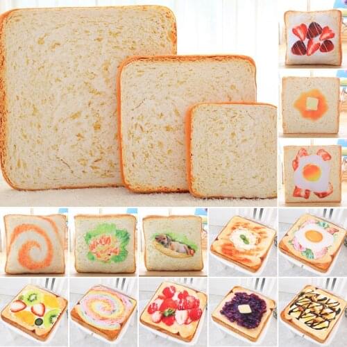 40cm Square Simulation Toast Bread Cushion Sofa Chair Pad Seat Cushion Indoor Floor Home Chair Decor Cushions Cat Pet Mat