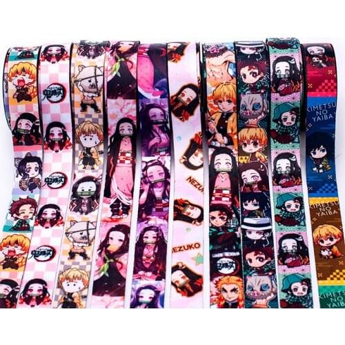 50yards Double side Japanese cartoon printed Lanyard ribbon, Neck Strap Lanyards for Mobile Phone