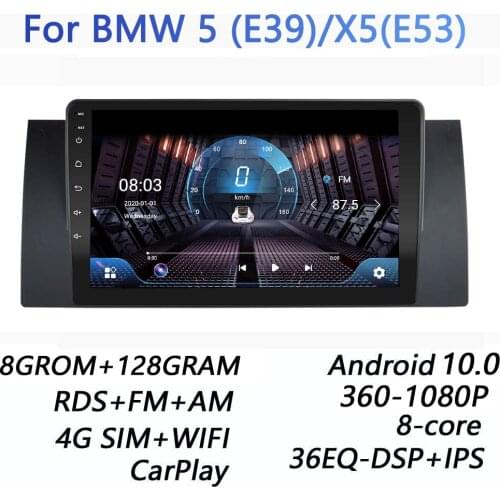 4GRAM+64GROM For BMW E39 E53 X5 M5 DSP 2 din Android 9.0 4G NET Car Radio Multimedia Video Player BT FM AM canbus carplay