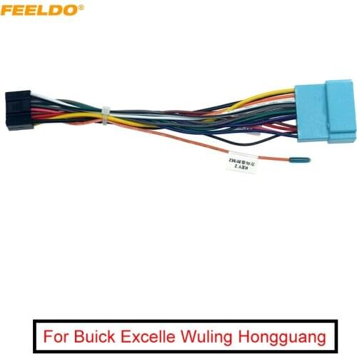 FEELDO Car 16pin Audio Wiring Harness For Buick Excelle Wuling Hongguang S Aftermarket Stereo Installation Wire Adapter