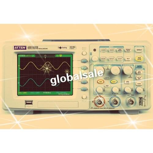 FREE SHIPPING ATTEN ADS1302CE Digital Oscilloscope 300GHz Portable Oscilloscope BW/2 Channel 18 K Storage Depth