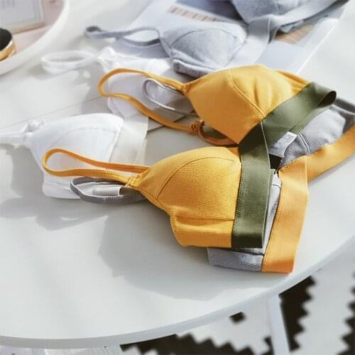 Women Bralette Candy Color Bra Cotton Beauty Back Brassiere Sexy Tops Soft Underwear Wireless Bras for Female Intimate Lingerie