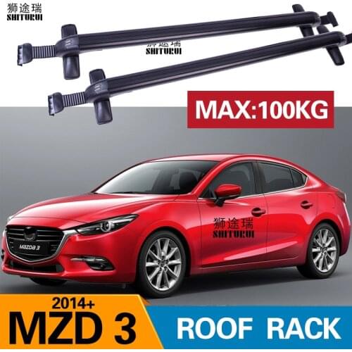 FOR MAZDA 3 axela 4-dr Sedan Hatchback 2014+ 2019 2018 Bars with Locking Aluminum Alloy with Luggage Box Bike Rack sport Roof