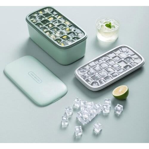 Double Ice Tray With Lid Silicone ABS Food Grade Whiskey Cocktail Honeycomb Home Bar Party Kitchen DIY Mold