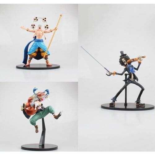 Anime One Piece Enel Burukku Eustass Kid Buggy Action Figure Group Vertical 12-16cm PVC Collection Model Dolls Toys for Boy Gift