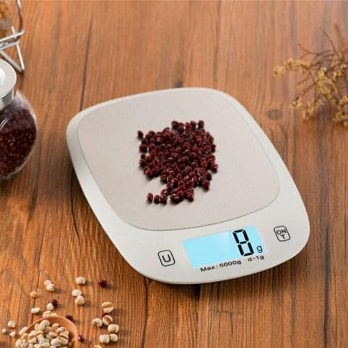 5kg/1g Electronic Scale Kitchen Scales Digital LCD Display Food Scales Stainless Steel Scale Baking Scales for Fitness Slimming
