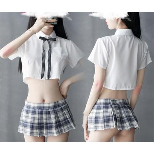 G String Student White Shirt JK Sexy Lingerie Womens Wear Body Suit Q311