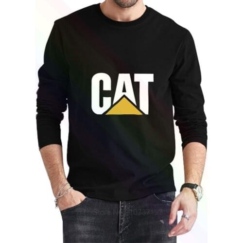 Caterpillar For Jobs Logo Classic Black T-Shirt 2021 Newest Summer Mens Long Sleeve Popular Tees Shirt Tops Novel Unisex
