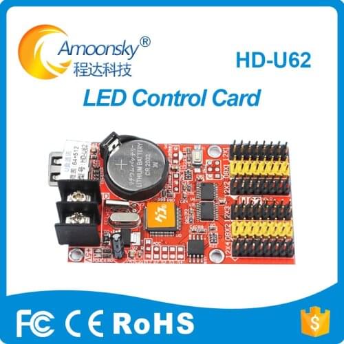Best price huidu control card HD-U62 / Q40 for single dual color led display screen outdoor indoor P6 P10