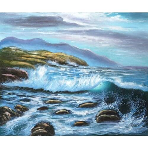 Beautiful Seascape Oil Painting Modern Canvas Wall Art Painting for Living Room Serenity Hand Painted High Quality