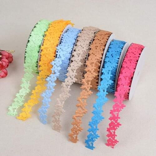 Lace Ribbon Polyester Embossing Flower 25mm High Quality DIY Clothing Applique Gift Wrapping Hair Accessories BBXU-103