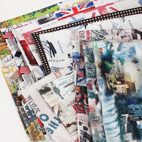 Printed Linen Fabric Sofa Cushion Fabirc DIY Craft Sewing Cloth Outdoor Linen Blend Fabric Upholstery 55" wide -Per yard