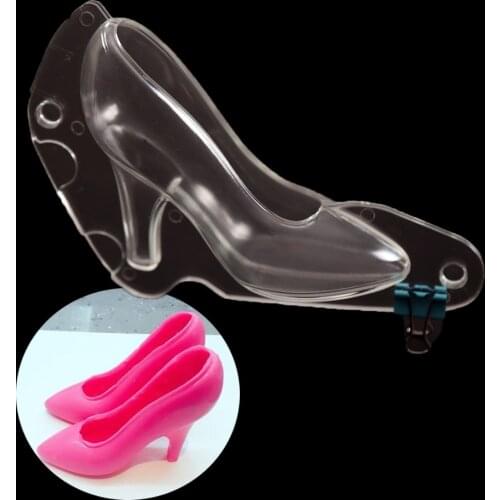 Cute Nice High Heel Shoe Polycarbonate PC Chocolate Candy Cake Mould Bundle 3D Molding Fondant Birthday Cake Mold for DIY