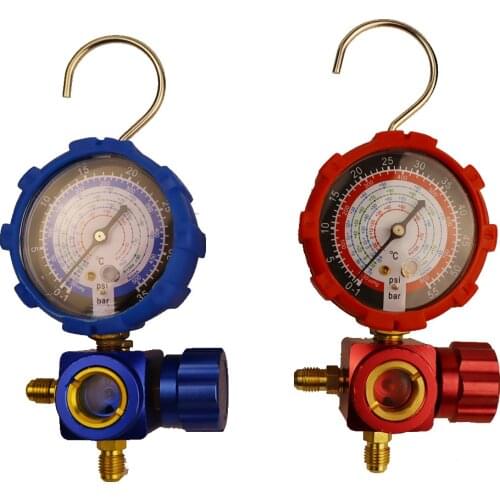 R410a Refrigerant Manifold Gauge Alloy Manometer Valves Pressures Gauge Air Conditioner Refrigerant Filling Instrumentation Tool