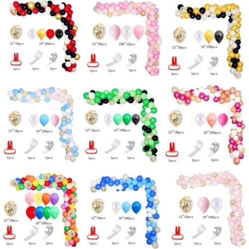 Pink white balloon arch garland kit transparent confetti latex balloon wedding bridal baby shower birthday bachelor party