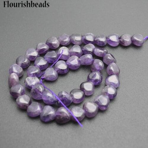Natural Amethyst 10mm Heart Shape Stone Loose Beads DIY Jewerly making supplies