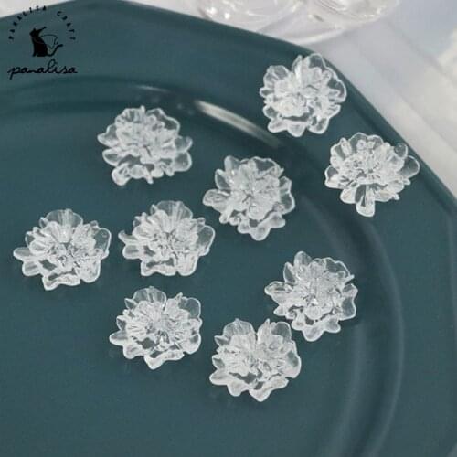 Panalisacraft 10pcs transparent flower shape acrylic crystal Stones for DIY Scrapbooking Card Making Embellishments