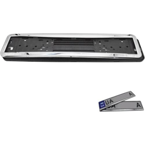 European Silver License Plate Frame Stainless Steel 8K (0.6 Thickness)