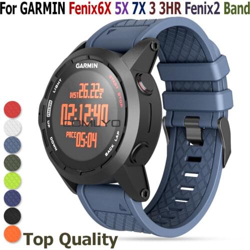COMLYO Silicone SmartWatch Strap for Garmin Fenix 6X 5X 3 3HR Band 26MM Easy Fit Smart Accessories Wrist For Garmin Fenix2 Watch